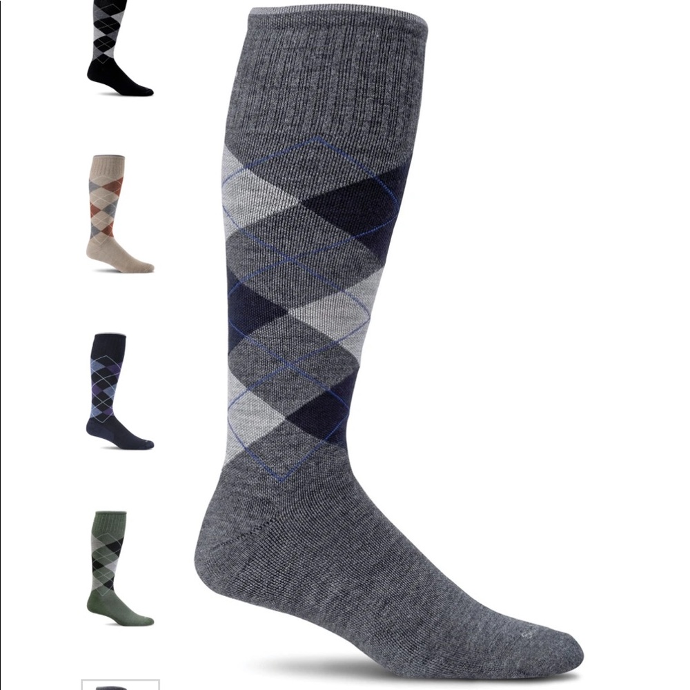 Men's Argyle Merino Wool & Bamboo Compression Sock